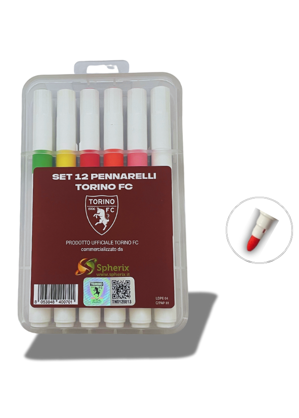 Set 12 pennarelli colorati - PRODOTTI UFFICIALI TORINO FC