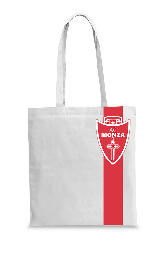 Shopper in cotone bianca con logo AC MONZA