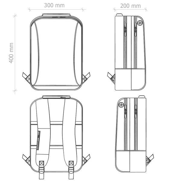 ZAINO PORTA LAPTOP SQUARE NERO - GRIGIO